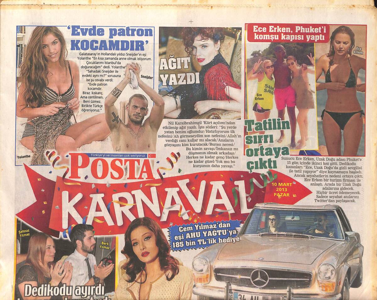 Posta Gazetesi Karnaval Eki 10 Mart 2013 - Nurgül Yeşilçay: Özgür Kadınım! - Bülent Ersoy Dedikodu Ayırdı Kaynana Barıştırdı! GZ137130 - 1