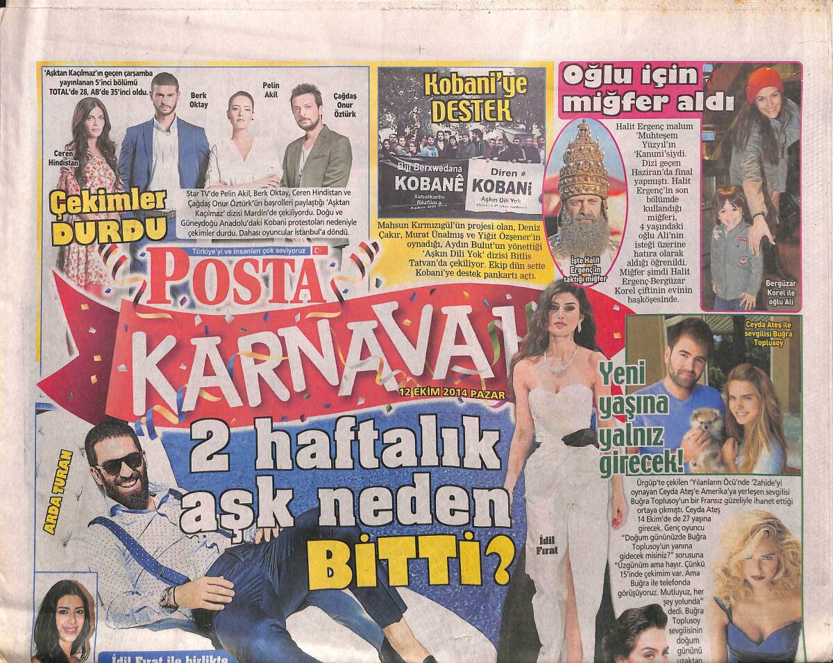 Posta Gazetesi Karnaval Eki 12 Ekim 2014 - Cem Yılmaz Rol Arkadaşları Özkan Uğur Ve Hare Sürel İle GZ160038 - 1
