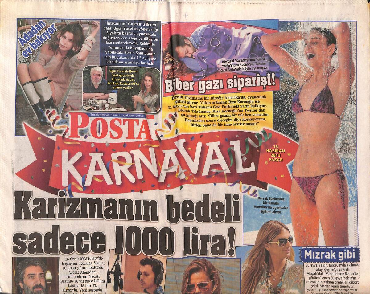 Posta Gazetesi Karnaval Eki 16 Haziran 2013 - Direnen Yıldızlar * George Clooney - Sean Penn - Jane Fonda GZ134894 - 1