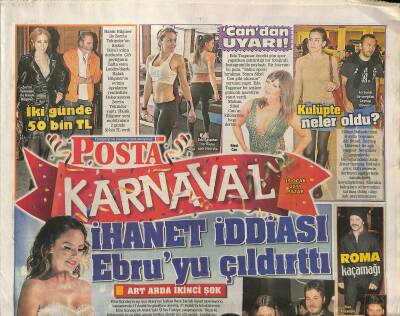 Posta Gazetesi Karnaval Eki 19 Ocak 2014 - İhanet İddiası Ebru Gündeşi Çıldırttı - Hande Ataizinden Dizilere Elveda GZ125873 - 1