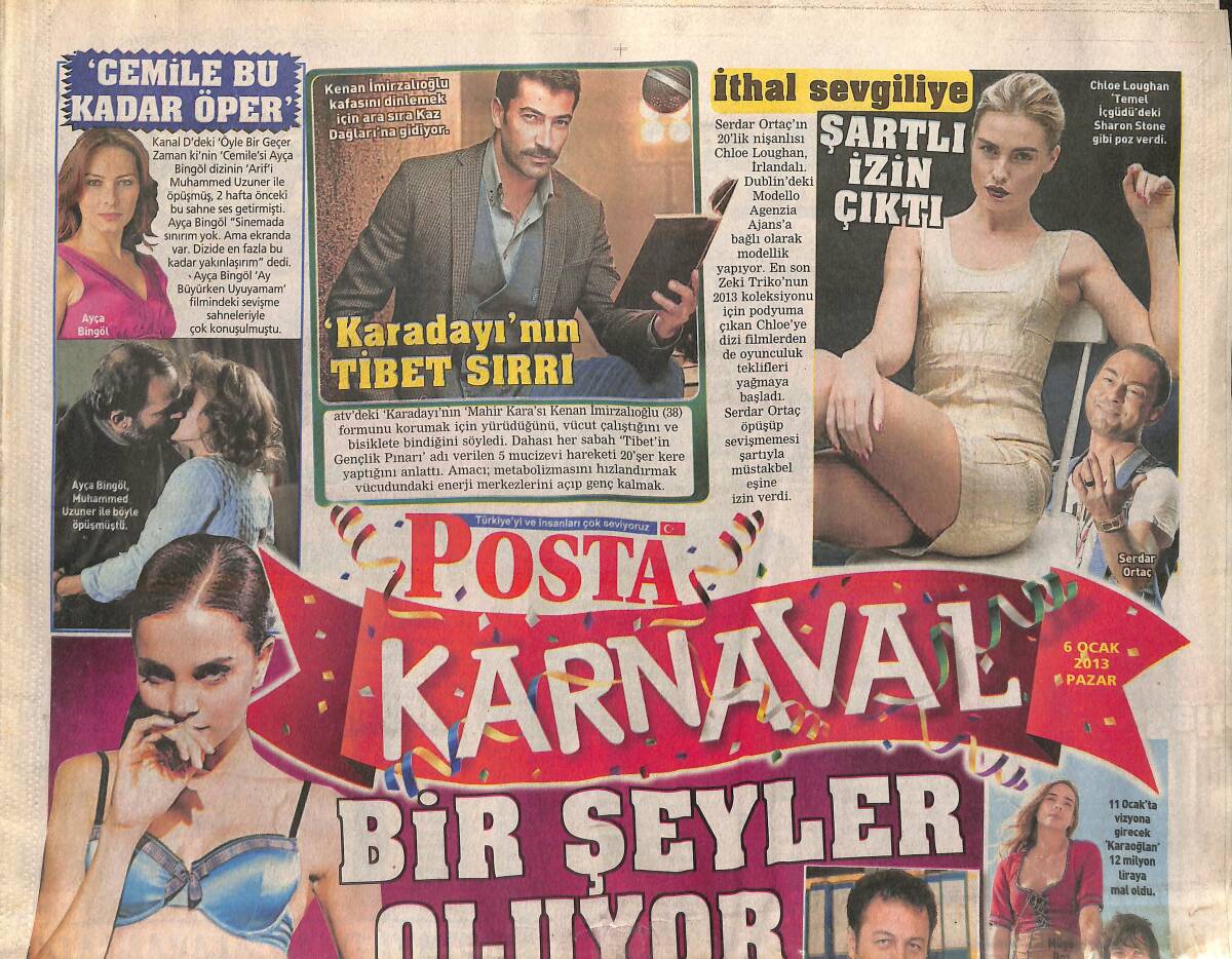 Posta Gazetesi Karnaval Eki 6 Ocak 2013 - Serdar Ortaç'ın İthal Sevgilisine Şartlı İzin Çıktı - Kim Kardashian'ı Kanye West Kurtaracak GZ138755 - 1