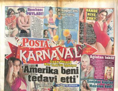 Posta Gazetesi Karnaval Eki 7 Nisan 2013-Gizem Karaca New Yorktan Bildiriyor Amerika Beni Tedavi Etti GZ105119 - 1