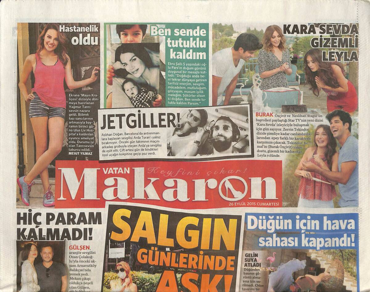 Posta Gazetesi Makaron Eki 26 Eylül 2015 - Eto'o da 