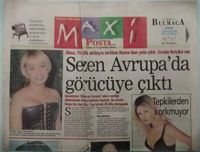 Posta Gazetesi Maxi Eki 13 Şubat 1999 Sezen Avrupada Görücüye Çıktı - GZ44549 - 1