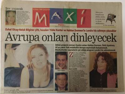 Posta Gazetesi Maxi Eki - 14 Ekim 1998 - Zuhal Olcay - Haluk Bilginer Hocaları Yıldız Kenter Ve Haldun Dormenle Lonrada Sahneye Çıkacaklar GZ25472 - 1
