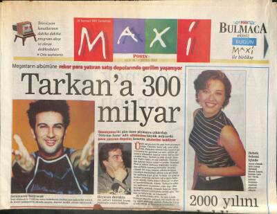 Posta Gazetesi Maxi Eki 19 Temmuz 1997 - Megastarın Tarkanın Albümüne Rekor Para Yatıran Satış Depolarında Gerilim Yaşanıyor GZ113080 - 1