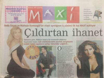 Posta Gazetesi Maxi Eki 26 Kasım 1997 - Seda Sayan Ve Mahsun Kırmızıgülün Olaylı Ayrılığının İç Yüzü Çıldırtan İhanet GZ38601 - 1