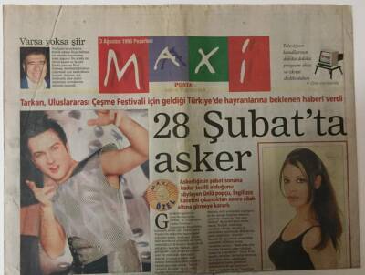 Posta Gazetesi Maxi Eki - 3 Ağustos 1998 - Tarkan 28 Şubatta Asker , Hasret Bitti Bendeniz 2.5 Yıl Aradan Sonra Bendeniz Adını Taşıyan Kasetini Tamamladı GZ25471 - 1