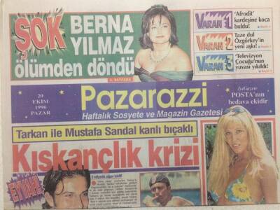 Posta Gazetesi Paparazzi Eki 20 Ekim 1996 - Tarkandan Kıskançlık Krizi GZ35763 - 1