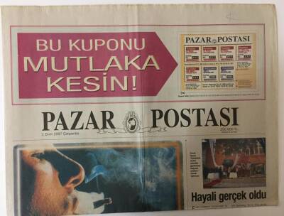 Posta Gazetesi Pazar Postası Eki 1 Ekim 1997 - Faruk Saraç Erkeklere Renkli Ceket Giydirme Hayali Gerçek Oldu GZ26109 - 1