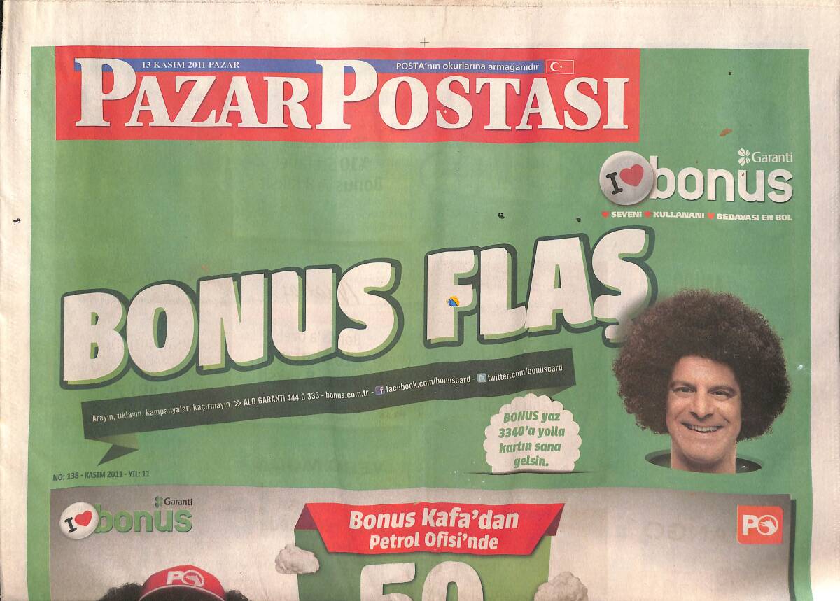 Posta Gazetesi Pazar Postası Eki 13 Kasım 2011 - Tavernaların Yeni Kralı Aret ! GZ134902 - 1