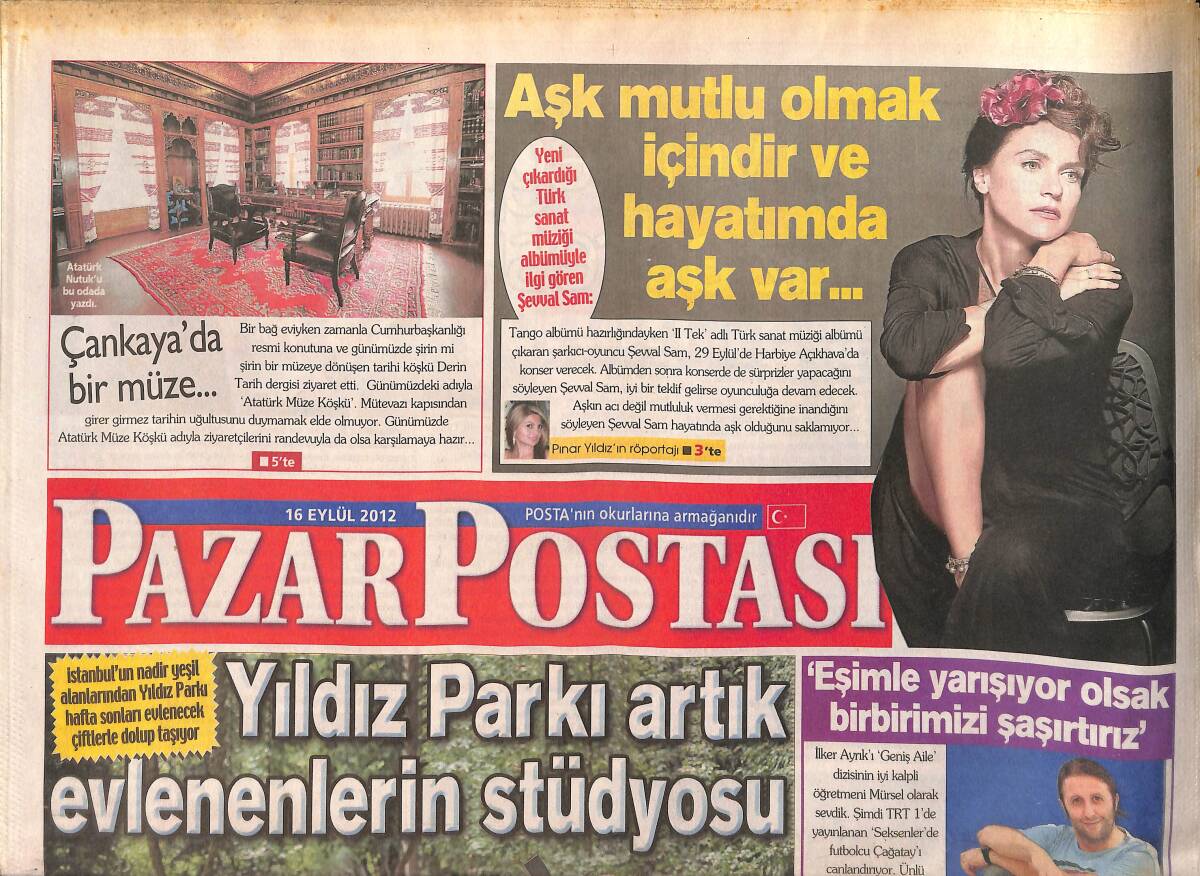 Posta Gazetesi Pazar Postası Eki 16 Eylül 2012 - Şevval Sam 