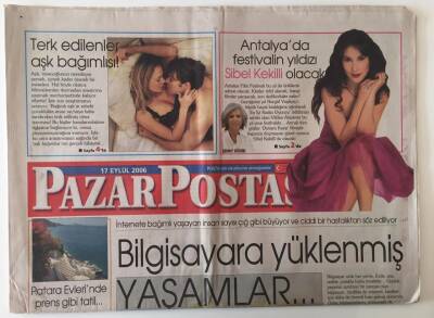 Posta Gazetesi Pazar Postası Eki 17 Eylül 2006 - Antalyada Festivalin Yıldızı Sibel Kekili Olacak , Bilgisayara Yüklenmiş Yaşamlar GZ28038 - 1