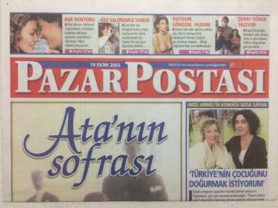 Posta Gazetesi Pazar Postası Eki 19 Ekim 2003 - Atanın Sofrası GZ32667 - 1