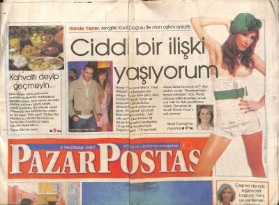 Posta Gazetesi Pazar Postası Eki 3 Haziran 2007 - Hande Yener , Sevgilisi Kadir Doğulu İle Olan İlişkisini Anlattı GZ119630 - 1