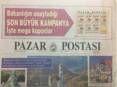 Posta Gazetesi Pazar Postası Eki 30 Eylül 1997 - Almaya Turistini Arıyor GZ38642 - 1