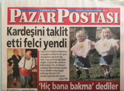 Posta Gazetesi Pazar Postası Eki 5 Haziran 2005 Kardeşini Taklit Etti Felci Yendi -GZ37965 - 1