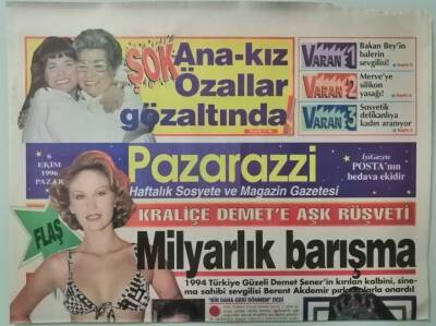 Posta Gazetesi Pazarazzi Eki 6 Ekim 1996 Tanjunun Başı Yine Derde Girdi -GZ37334 - 1
