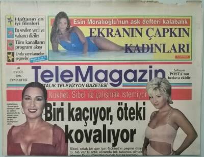 Posta Gazetesi Tele Magazin Eki 28 Eylül 1996 Nükhet Duru Sibel Can İle Çalışmak İstemiyor -GZ37374 - 1