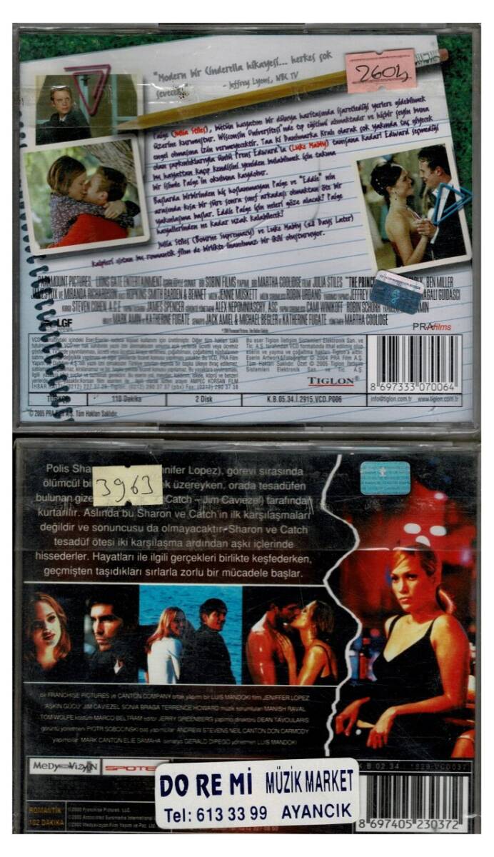 Prens ve Ben Aşkın Gücü (Jennifer Lopez) - 2 Adet VCD Film VCD1269 - 2