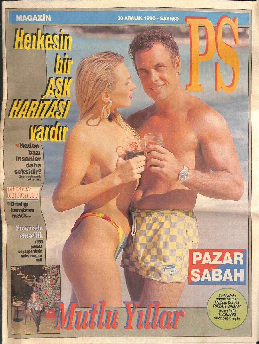 PS Pazar Sabah Magazin Dergisi Sayı:69 / 30 Aralık 1990 - Ortalığı Karıştıran Melek - Sinemada Cinsellik GZ138312 - 1
