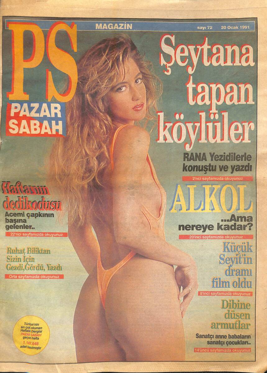 PS Pazar Sabah Magazin Dergisi Sayı:72 / 20 Ocak 1991 - Şeytana Tapan Köylüler - Seyit'in Acı Ölümü Bir Film Yarattı GZ138309 - 1