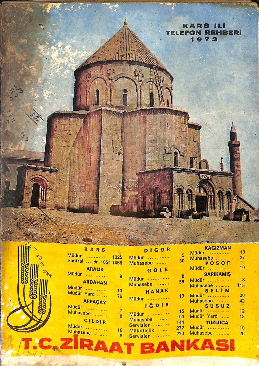 PTT Kars İli Telefon Rehberi 1973 NDR99575 - 1