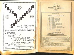 PTT Muş İli Telefon Rehberi 1981 NDR99569 - 2