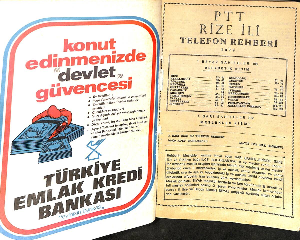 PTT Rize İli Telefon Rehberi 1979 NDR99570 - 2