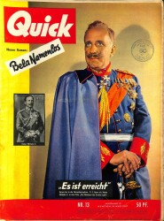 QUICK Nr. 13 30 Marz 1957 - Bela Namenlos, Kaiser Wilhelm 2 NDR83626 - Gökçekoleksiyon