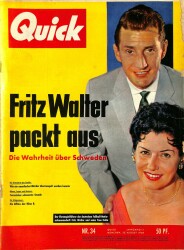 QUICK Nr. 34 23 August 1958 - Fritz WalterFreundin Sylvia NDR83615 - Gökçekoleksiyon
