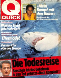 QUICK Nr. 43 14 October 1987 - Die Todesreise Barschels Letztes Geheimnis NDR83585 - Gökçekoleksiyon