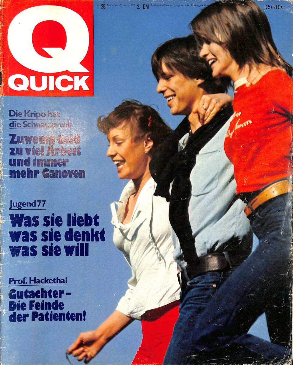 QUICK – Nr.28 – 30 Juni 1977 - Josef Ertl – Jean Paul Belmondo – Christine Keeler NDR100777 - 1