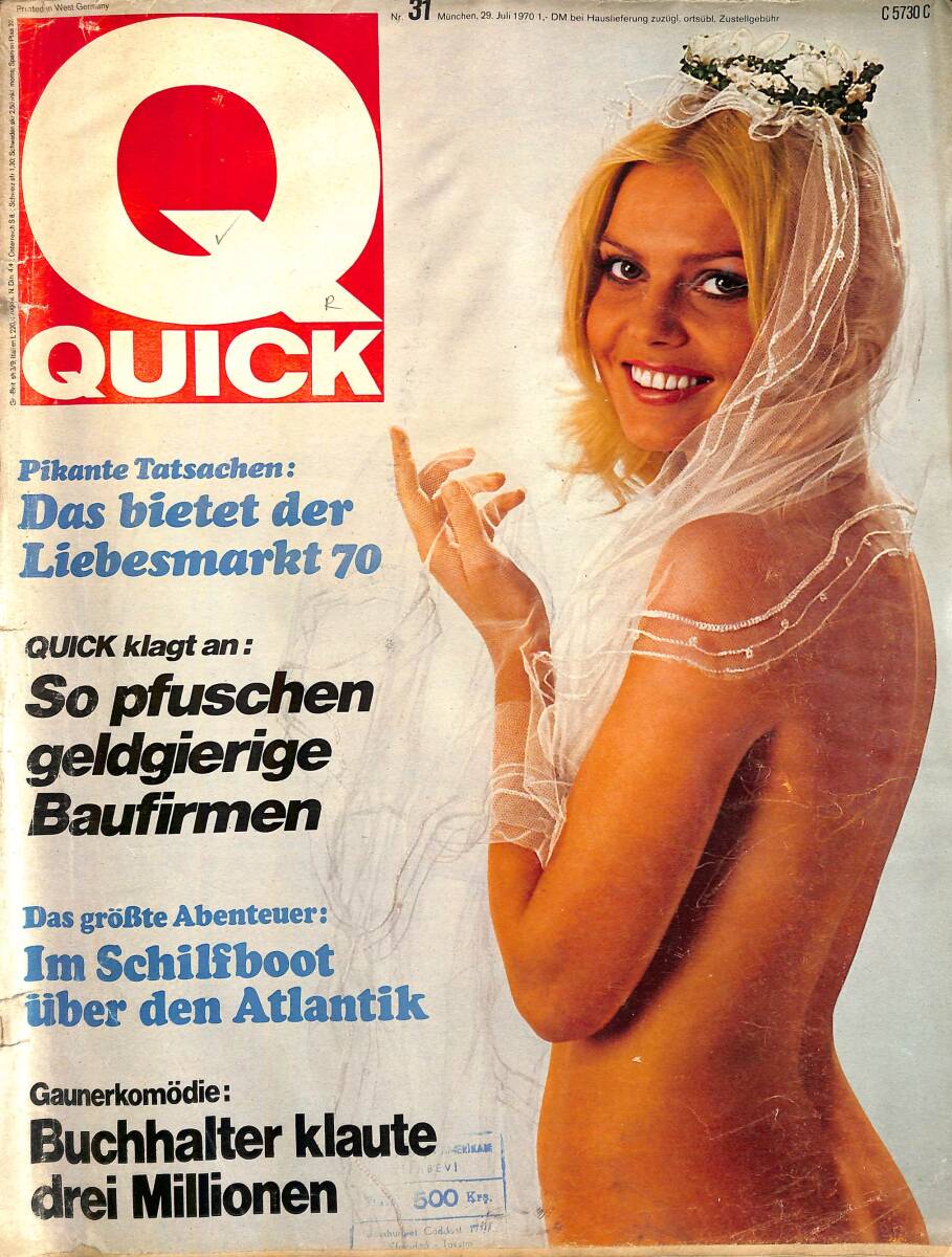 QUICK – Nr.31 – 29 Juli 1970 – Richard Hollmann – Annette Moeller – Lilleba Edlund – Margareta Lindquist – Brittmarie Bengtsson NDR100816 - 1