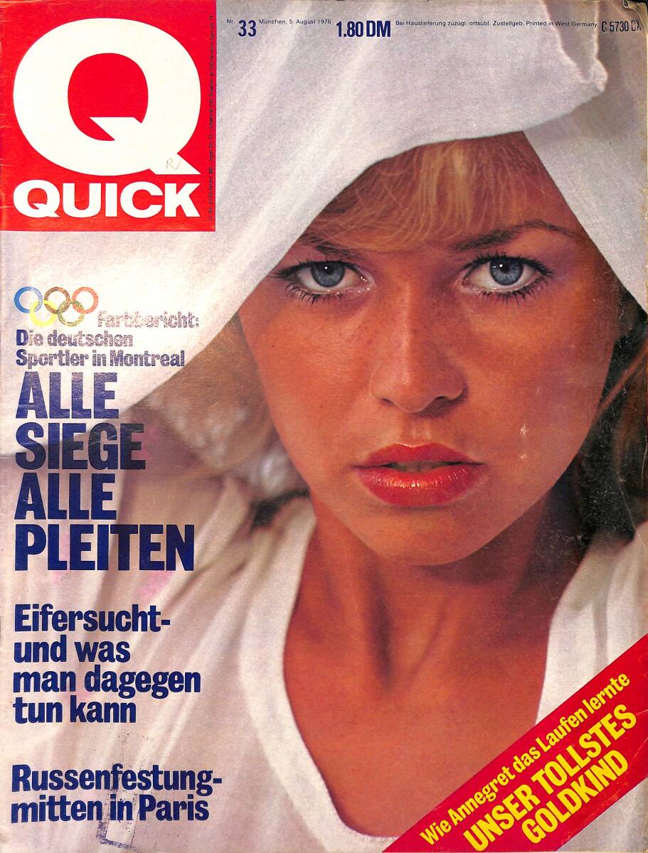 QUICK – Nr.33 – 5 August 1976 - Persil Waschmittel werbung - Suzanne und Fred Manning mit einem bayerischen Rübezahl NDR100453 - 1