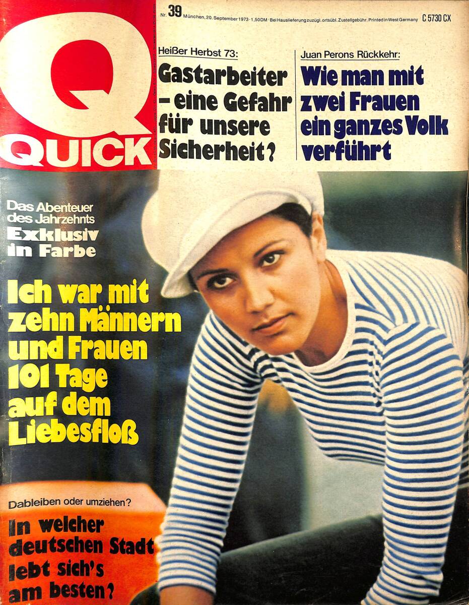 QUICK – Nr.39 – 20 September 1973 – Kirsten Kynde – Franca Viola – Filippo Melodia – Präsident Salvador Allende – Juan Peron NDR100798 - 1