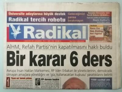 Radikal Gazetesi 1 Ağustos 2001 Bir Karar Altı Ders -GZ14697 - 1