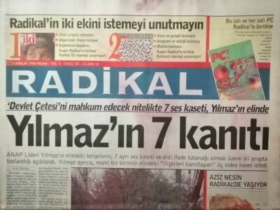 Radikal Gazetesi 1 Aralık 1996 Çiller Çeteyi Savunmaya Devam Ediyor Susurluku Eleştirenler Asalanın Avukatı Gibi - GZ37821 - 1
