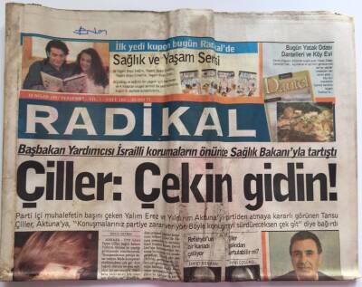 Radikal Gazetesi 10 Nisan 1997 - Çiller Çekin Gidin ! GZ39149 - 1