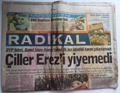 Radikal Gazetesi 11 Nisan 1997 - Çiller Erezi Yiyemedi ... GZ39049 - 1
