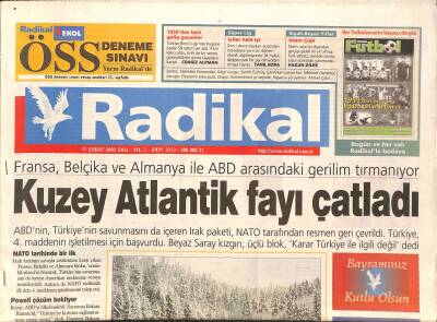Radikal Gazetesi 11 Şubat 2003 - Kuzey Atlantik Fayı Çatladı - Rusya da Blokta GZ127966 - 1