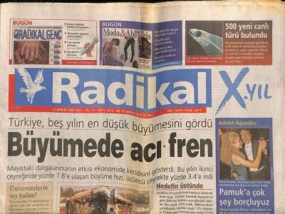 Radikal Gazetesi 12 Aralık 2006 - Orhan Pamuk , Stockholmdeki Nobel Ödülü Etkinliklerine Katıldı GZ100459 - 2