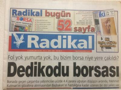 Radikal Gazetesi 12 Kasım 2000 - Dedikodu Borsası GZ47805 - 1