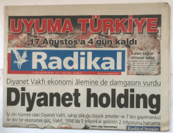 Radikal Gazetesi 13 Ağustos 2000 - Uyuma TÜRKİYE GZ5467 - 2