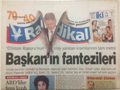 Radikal Gazetesi 13 Eylül 1998 - Başkan Clintonun Fantezileri GZ50656 - 1