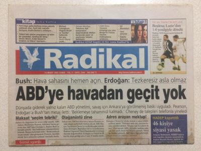 Radikal Gazetesi 14 Mart 2003 - ABDye Havadan Geçit Yok GZ23743 - 1
