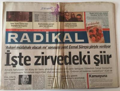 Radikal Gazetesi 15 Mayıs 1997 - İşte Zirvedeki Şiir Cemal Süreya GZ43940 - 2
