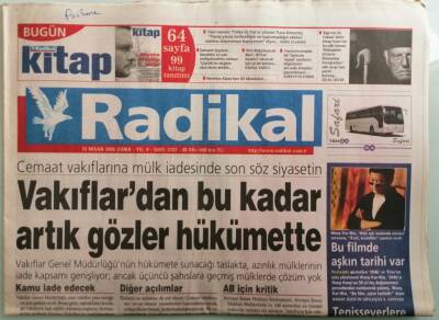 Radikal Gazetesi 15 Nisan 2005 Vakıflardan Bu Kadar Artık Gözler Hükümette -GZ37973 - 1