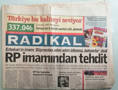 Radikal Gazetesi 15 Şubat 1997 Erbakanın İmamı Düşmanları Adım Adım İzliyoruz Batıyorlar Dedi -GZ14813 - 1