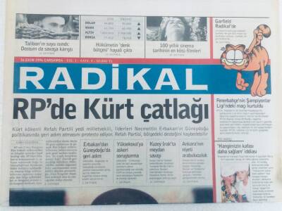 Radikal Gazetesi - 16 Ekim 1996 - RPde Kürt Çatlağı GZ46262 - 2